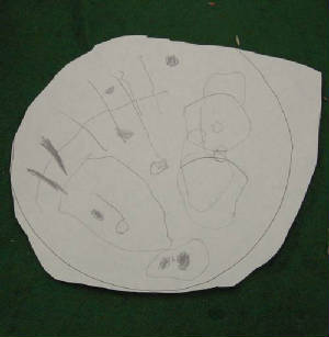 child's sketch of a chrysalis