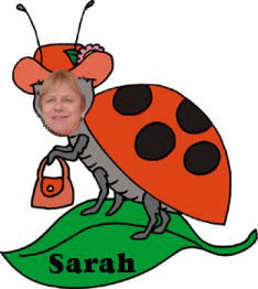Sarah Mc Pherson with a ladybug body
